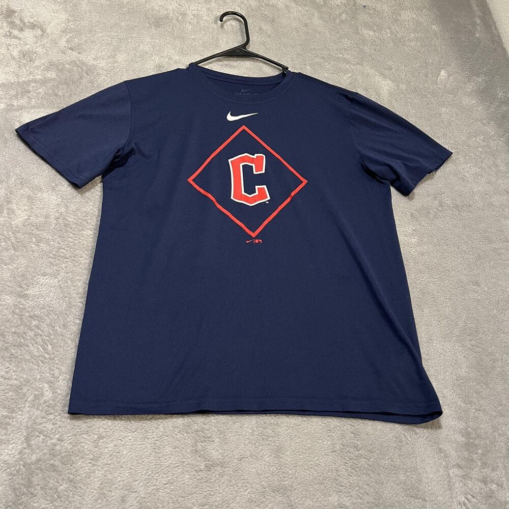 Cleveland Guardians Shirt Mens Medium MLB Baseball Dri-FIT C Logo Tee Nike